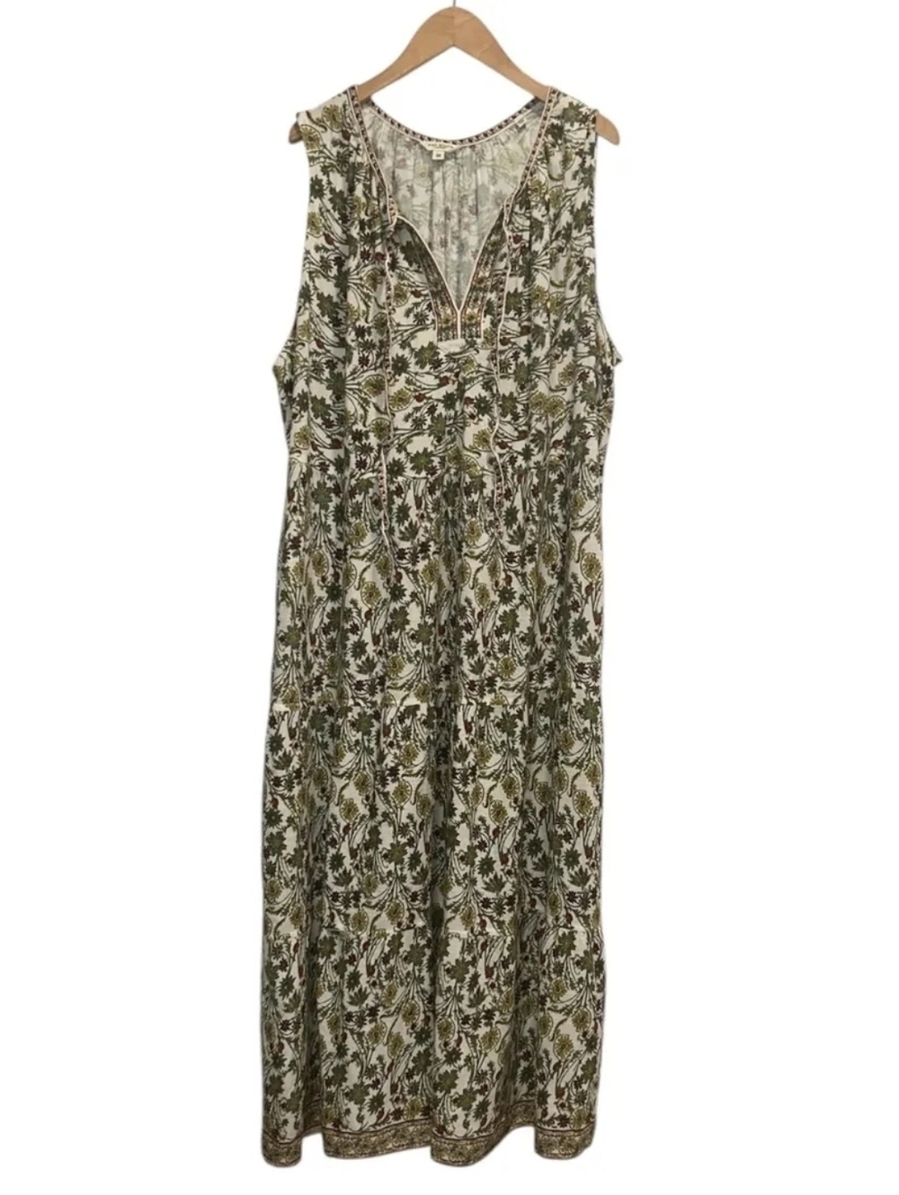 Max Studio Boho Sleeveless Floral Maxi Dress, Size 2X - Picture 3 of 8